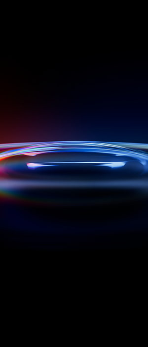 Abstract Blue Liquid Ripple With Rainbow Light Refraction On Dark Background HD phone wallpaper