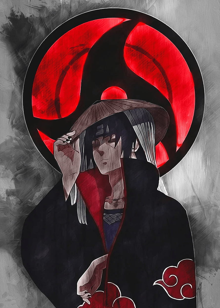 Itachi Uchiha Sharingan Anime Character Art HD phone wallpaper
