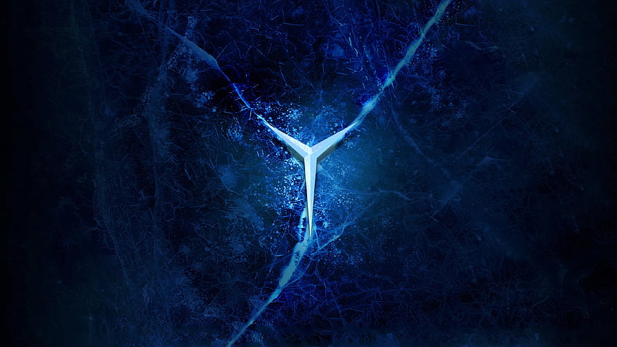 Lenovo IdeaPad Gaming Logo on Dark Blue Cracked Ice Texture HD wallpaper