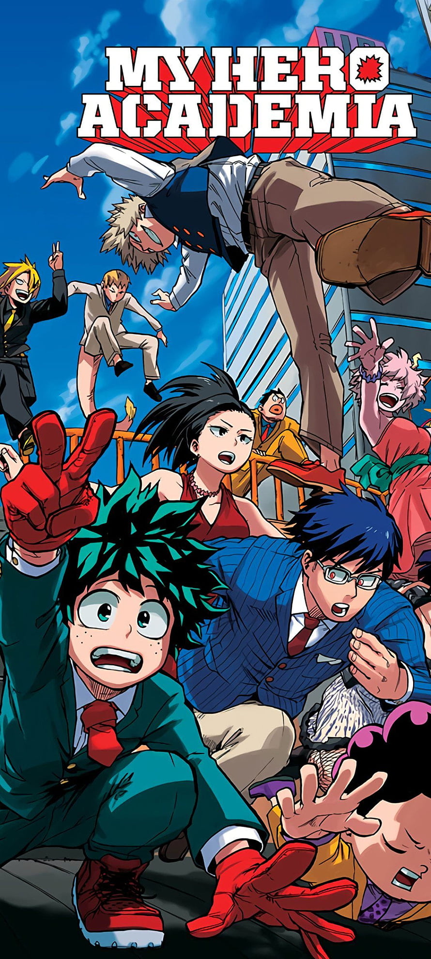 My Hero Academia Class 1-A Students in Dynamic Action Pose HD phone wallpaper