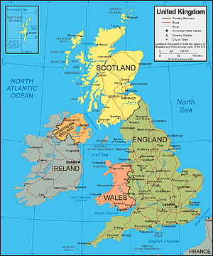 Detailed Political Map of the United Kingdom Showing England, Scotland, Wales, and Northern Ireland HD phone wallpaper