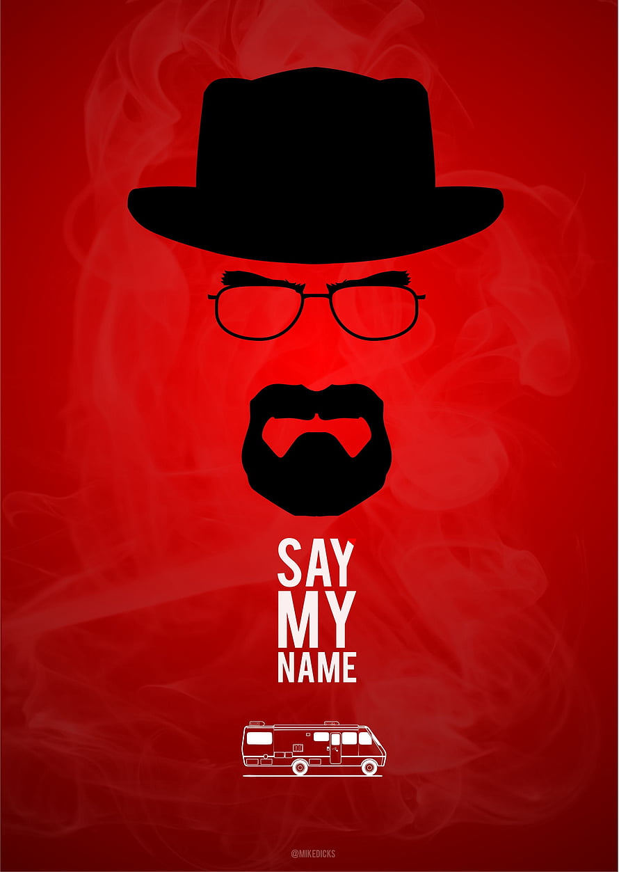 Breaking Bad Minimalist Poster Featuring Walter White Silhouette and RV Icon HD phone wallpaper