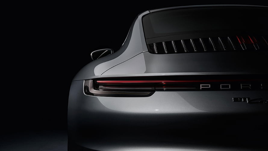 Porsche 911 992 Rear Detail with Continuous LED Light Bar and Engine Grille HD wallpaper