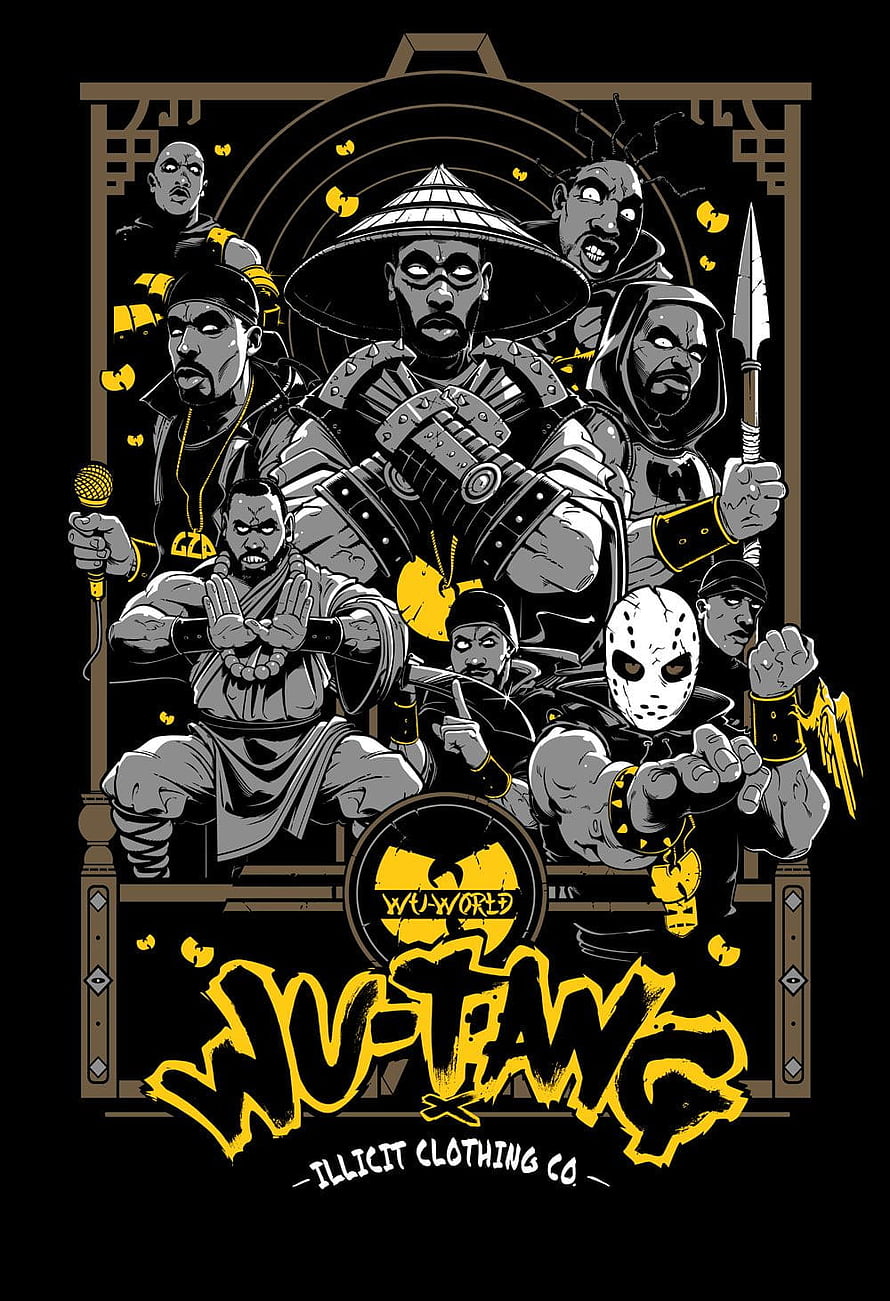 Wu-Tang Clan Wu-World Illustration Featuring Members in Kung Fu and Warrior Costumes HD phone wallpaper