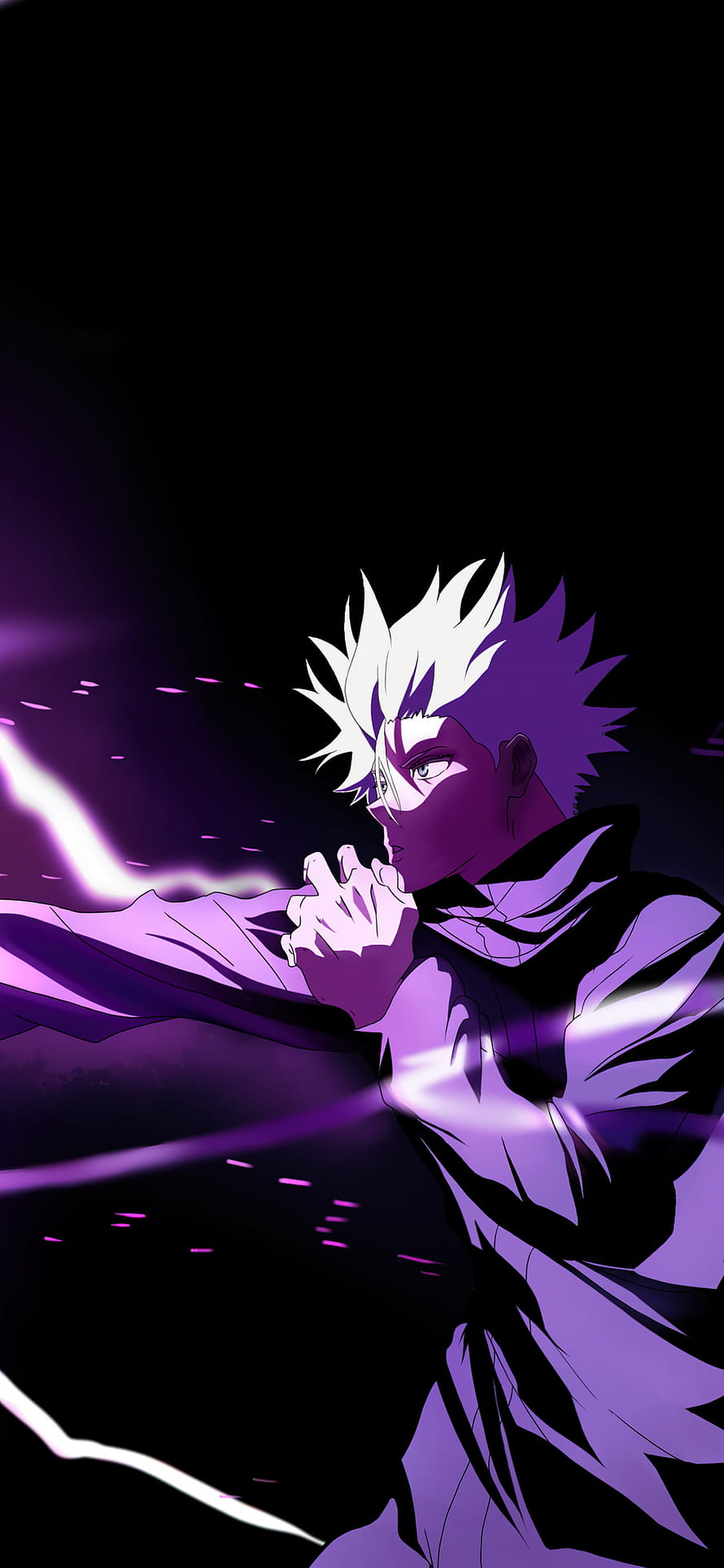 Satoru Gojo Casting Hollow Purple Technique in Jujutsu Kaisen Anime Artwork HD phone wallpaper