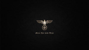 Historical German Military Emblem with Eagle and Oak Leaf Wreath on Black Leather Background, Nazi Ss on Get, #nazi HD wallpaper
