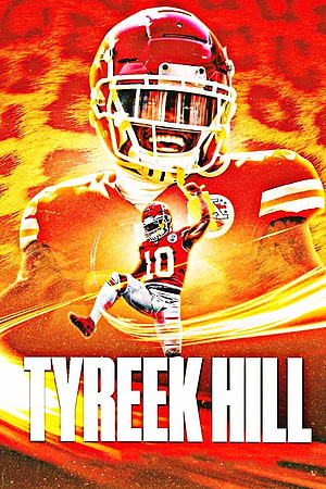 Tyreek Hill Miami Dolphins Dynamic Action Poster with Fiery Red and Gold Background HD phone wallpaper