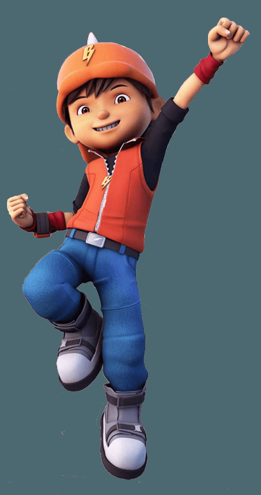 BoBoiBoy Galaxy 3D Animated Character Jumping in Action Pose HD phone wallpaper