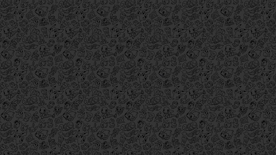 Pokemon Character Line Art Pattern Wallpaper HD wallpaper