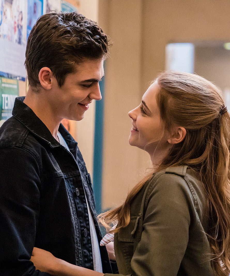 Young Couple Sharing a Romantic Moment in a School Hallway, Indiana Evans After Movie, tessa young HD phone wallpaper