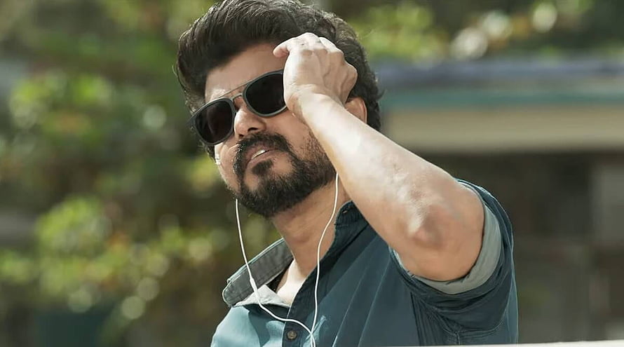 Vijay in Master as a rugged teacher wearing sunglasses and earphones HD wallpaper