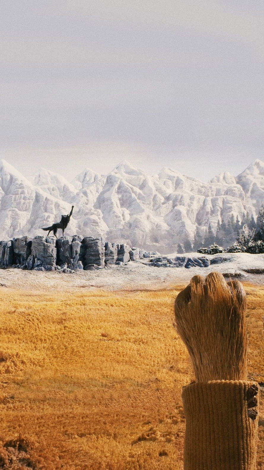 Fantastic Mr Fox Animated Scene With Fox On Rocky Outcrop And Snowy Mountains HD phone wallpaper