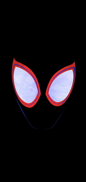 Miles Morales Spider-Man Mask Eyes Minimalist Black Background, Miles morales : Spiderman, miles morales logo HD phone wallpaper