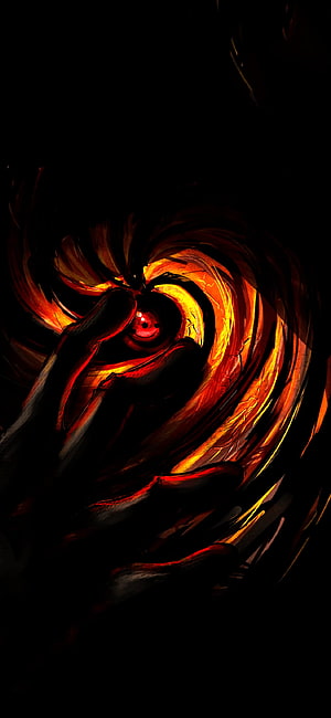 Naruto Madara Uchiha Eternal Mangekyou Sharingan Eye Art, OLED Anime, anime amoled HD phone wallpaper