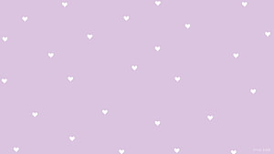 Soft Lilac Background with Scattered White Heart Pattern for Desktop HD wallpaper