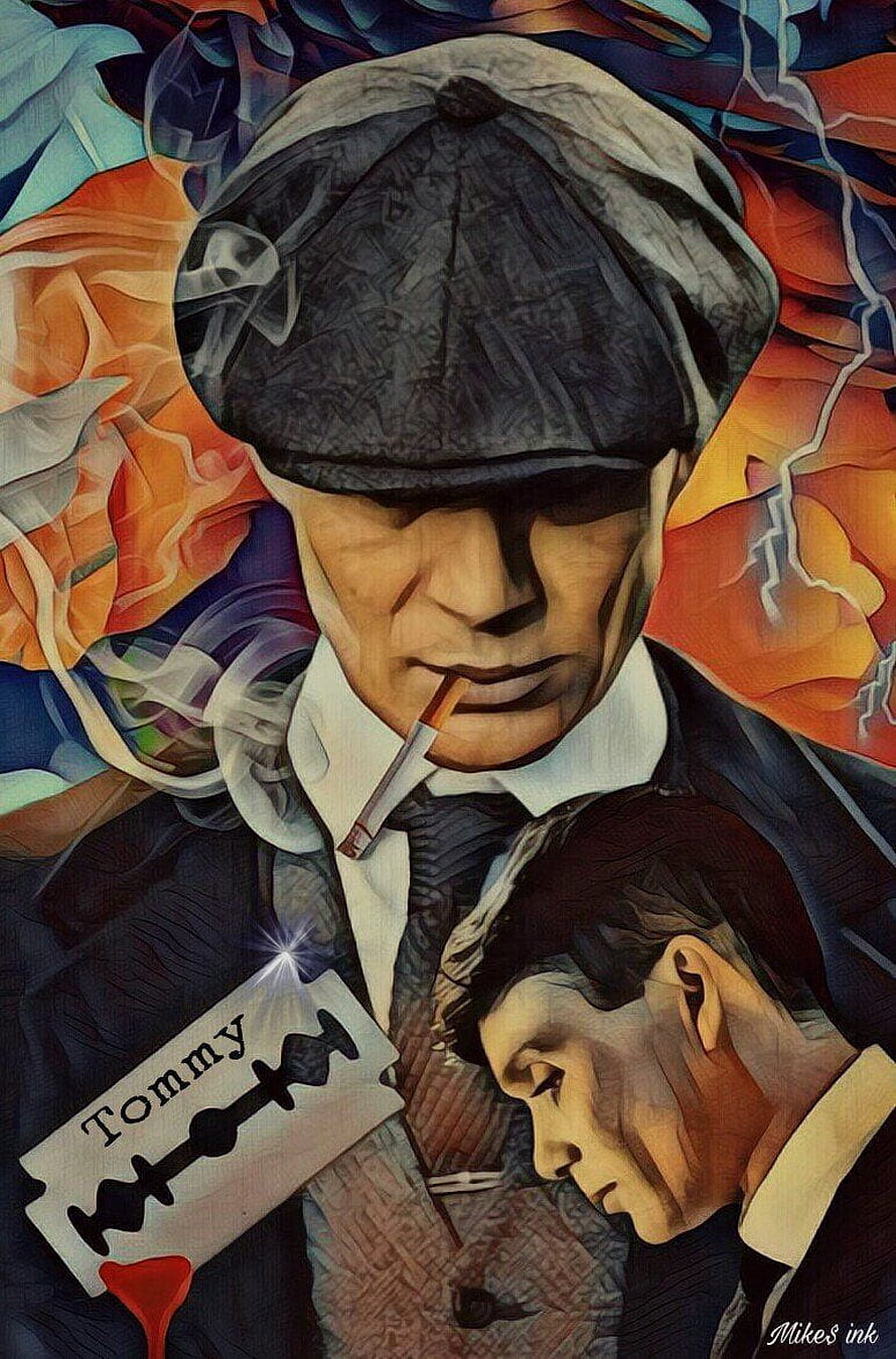 Tommy Shelby Peaky Blinders Artwork with Playing Card and Cigarette HD phone wallpaper