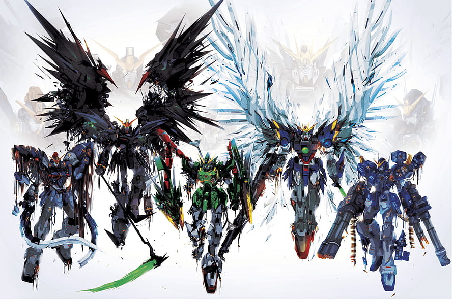 Gundam Wing Endless Waltz Mobile Suit Lineup Concept Art HD wallpaper