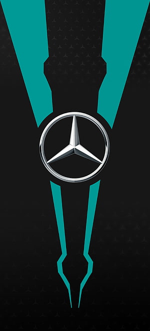 Mercedes AMG Petronas F1 Racing Logo with Teal Accents on Black Background HD phone wallpaper