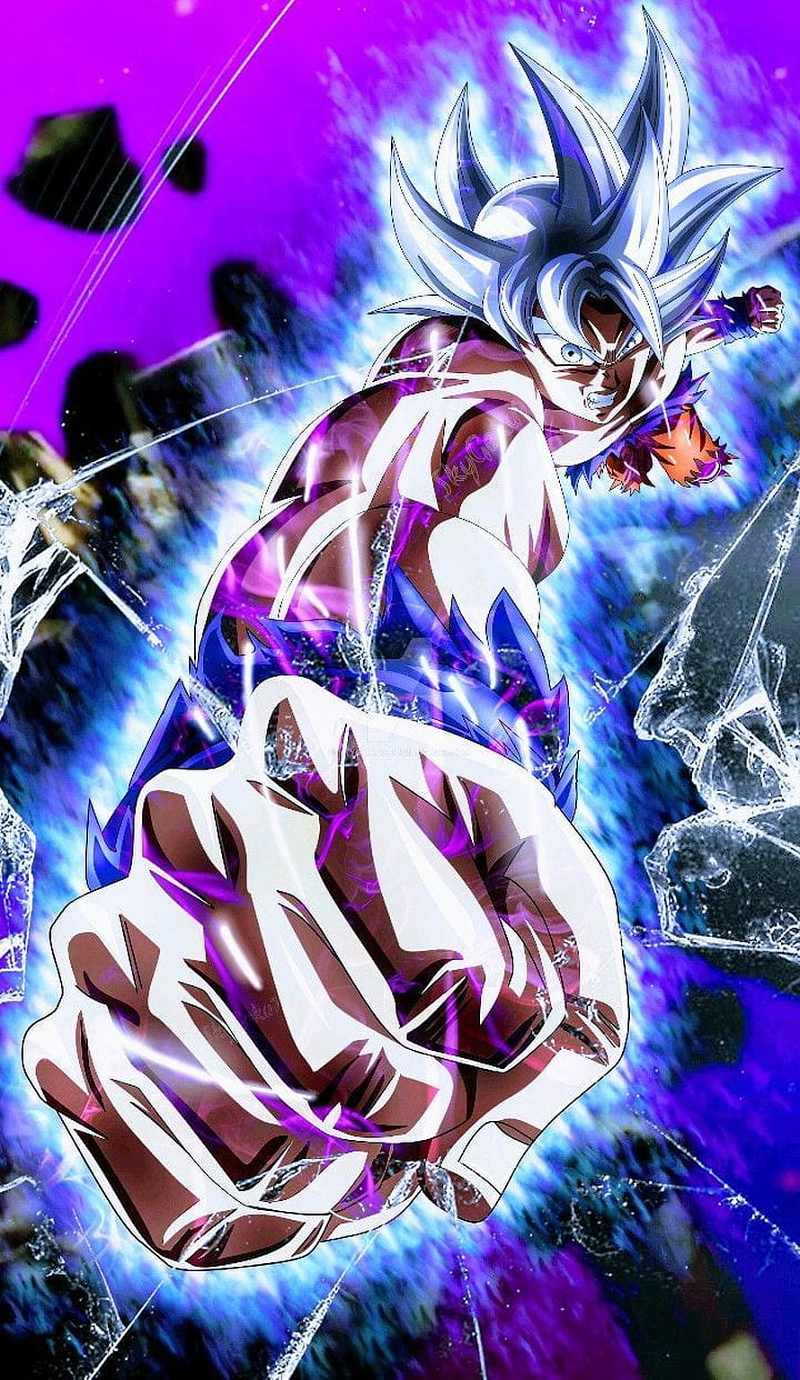 Goku Ultra Instinct Dragon Ball Super Anime Punching Action Wallpaper HD phone wallpaper
