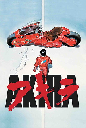 Akira Anime Poster Featuring Kaneda and His Red Motorcycle HD phone wallpaper