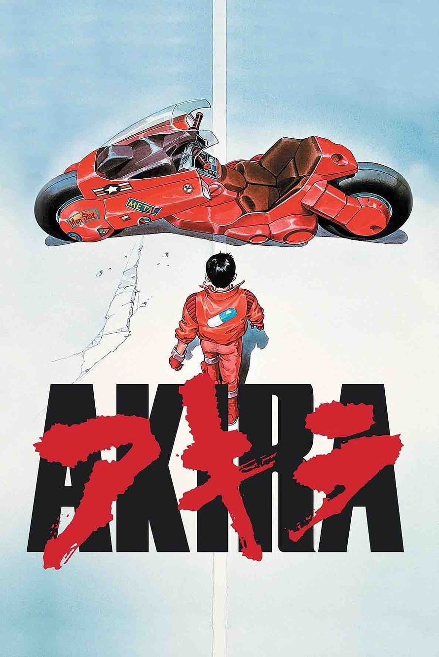 Akira Anime Poster Featuring Kaneda and His Red Motorcycle HD phone wallpaper