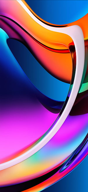 Vibrant 3D Abstract Flow with Glossy Curves and Rainbow Gradients HD phone wallpaper