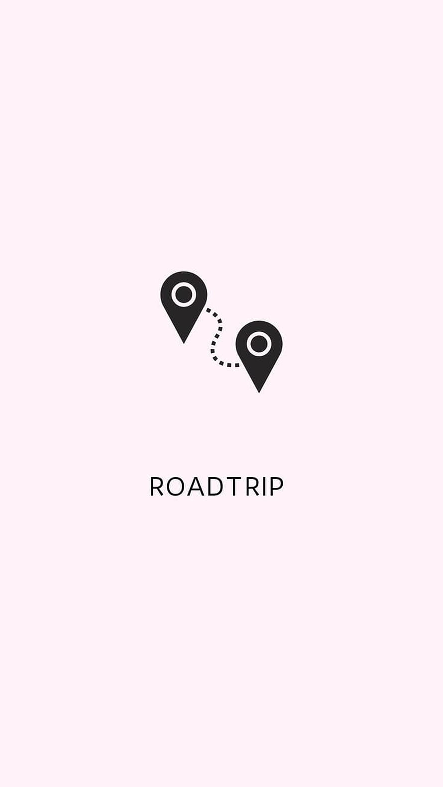 Minimalist Roadtrip Map Pin Icon on Pastel Pink Background HD phone wallpaper