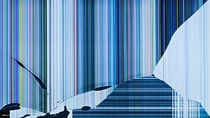 Abstract Digital Glitch Art With Vertical Color Bars And Geometric Shapes HD wallpaper