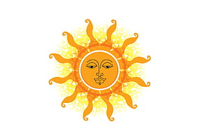 Traditional Sun Face Illustration for Sinhala and Tamil New Year Celebration HD wallpaper