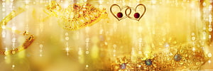 Golden Wedding Jewelry With Heart Rings And Sparkling Background HD wallpaper