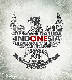 Indonesia Garuda National Emblem Typography Art With Bhinneka Tunggal Ika Motto HD phone wallpaper