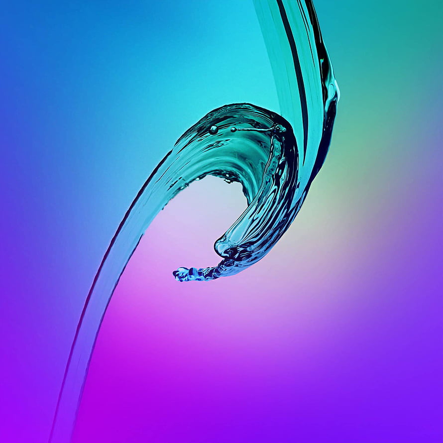 Abstract Water Splash Curl on Vibrant Blue and Purple Gradient Background HD phone wallpaper