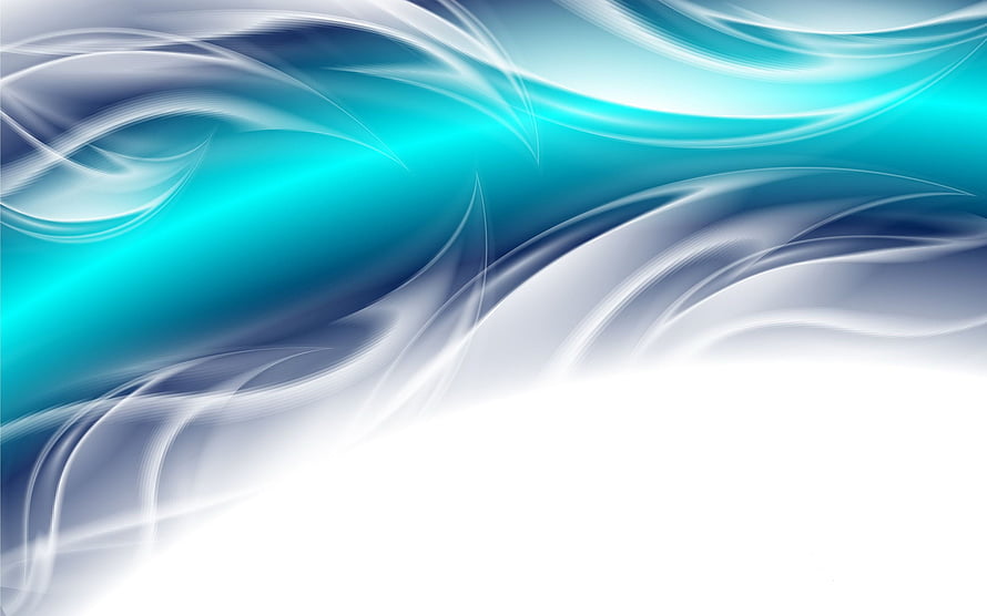 Abstract Turquoise and White Flowing Waves Digital Art Background HD wallpaper