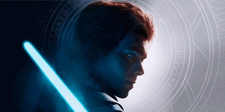 Star Wars Jedi: Survivor Character Profile with Blue Lightsaber and Mystical Background HD wallpaper