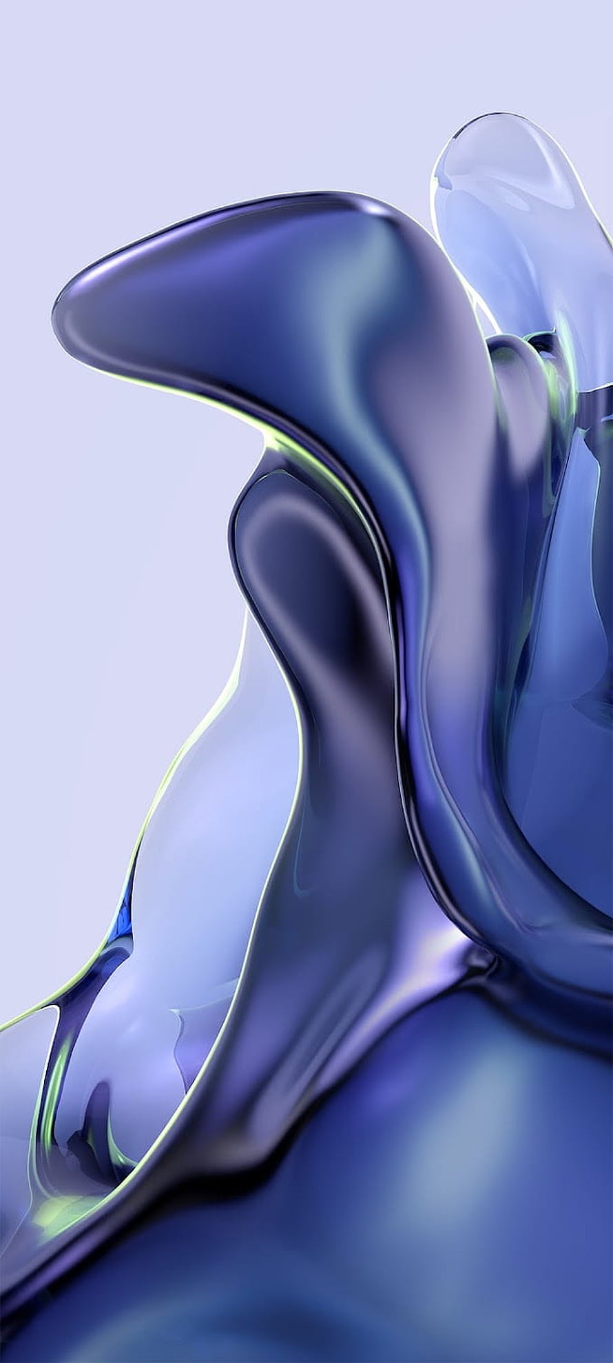 Abstract Liquid Metal Sculpture in Deep Blue and Purple Tones HD phone wallpaper
