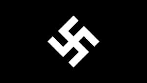Minimalist White Swastika Symbol on Black Background HD wallpaper