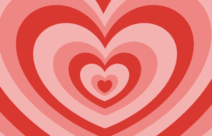 Abstract Concentric Hearts Pattern in Shades of Red and Pink HD wallpaper