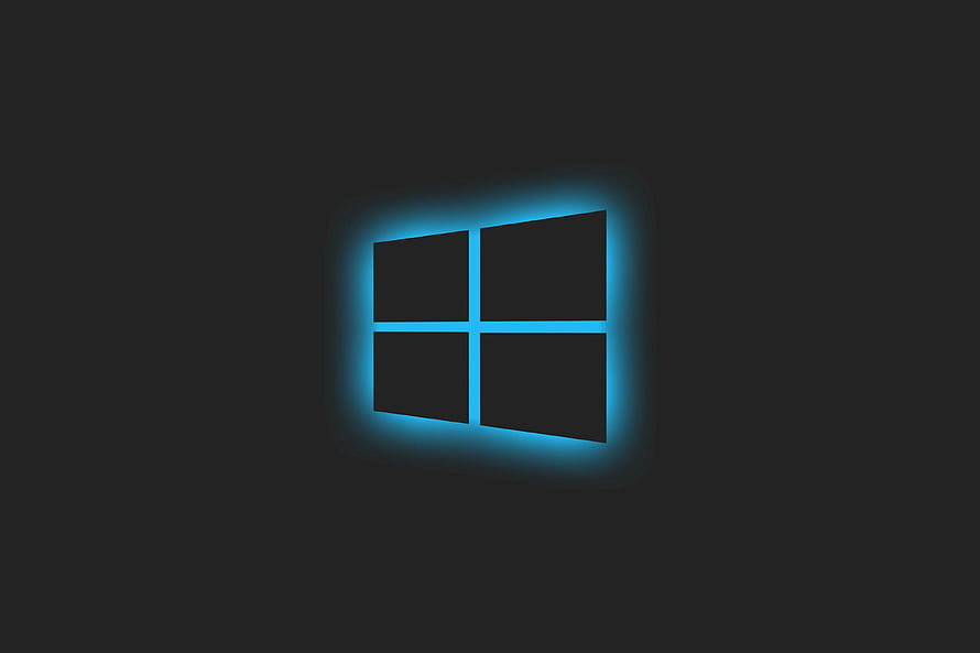 Glowing Windows 10 Logo on Dark Background HD wallpaper