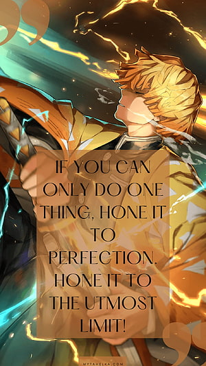 Motivational Anime Quote About Perfection and Mastery HD phone wallpaper