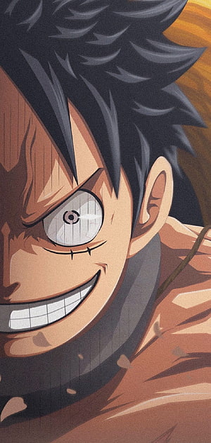 Luffy Intense Close-Up Portrait From One Piece Anime HD phone wallpaper