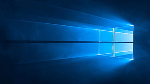 Windows 10 Default Blue Window Light Beam Dark Minimalist Desktop Background HD wallpaper