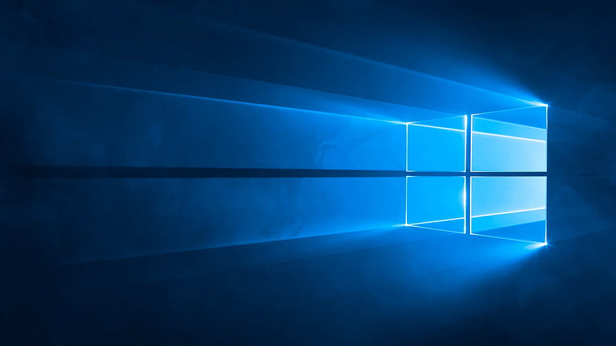 Windows 10 Default Blue Window Light Beam Dark Minimalist Desktop Background HD wallpaper