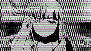 Glitch Art Anime Girl Portrait With Halftone Pattern And Digital Distortion HD wallpaper