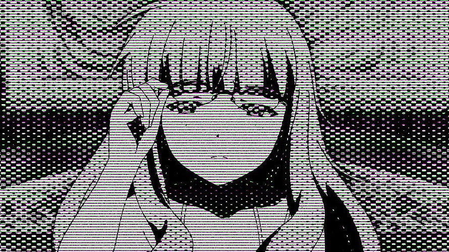 Glitch Art Anime Girl Portrait With Halftone Pattern And Digital Distortion HD wallpaper
