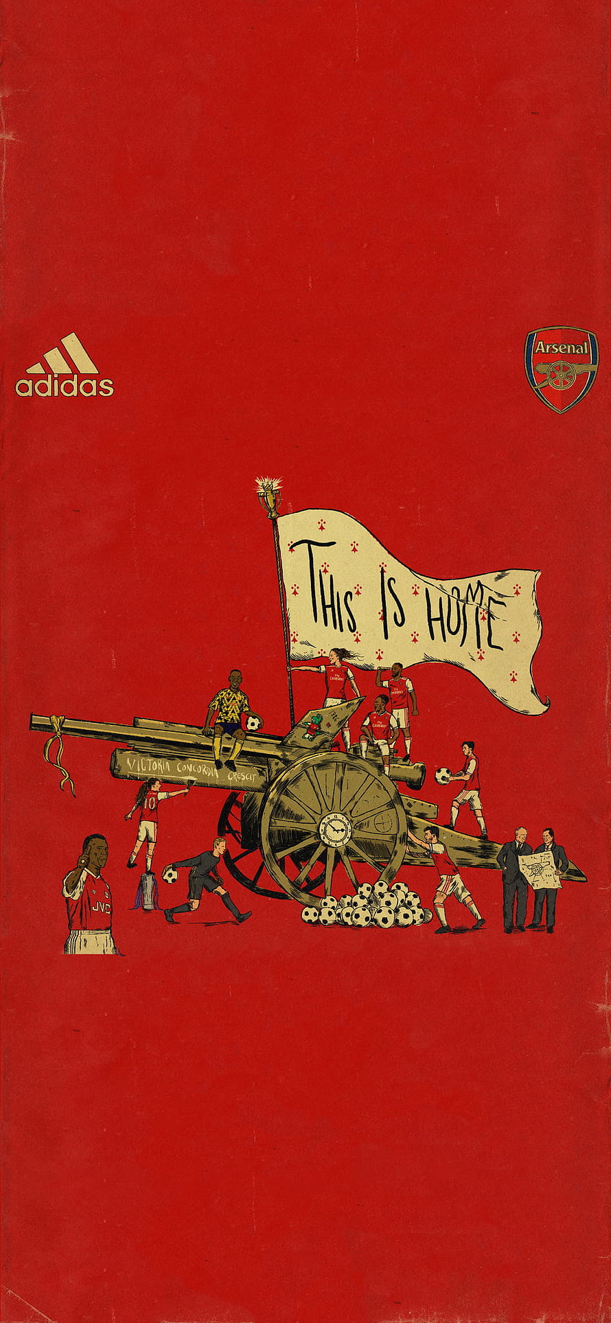 Arsenal FC This Is Home Cannon Illustration Wallpaper HD phone wallpaper