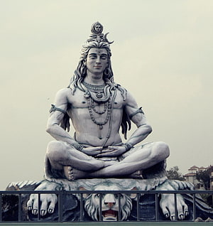 Lord Shiva Statue in Meditation Pose at Rishikesh, India HD phone wallpaper