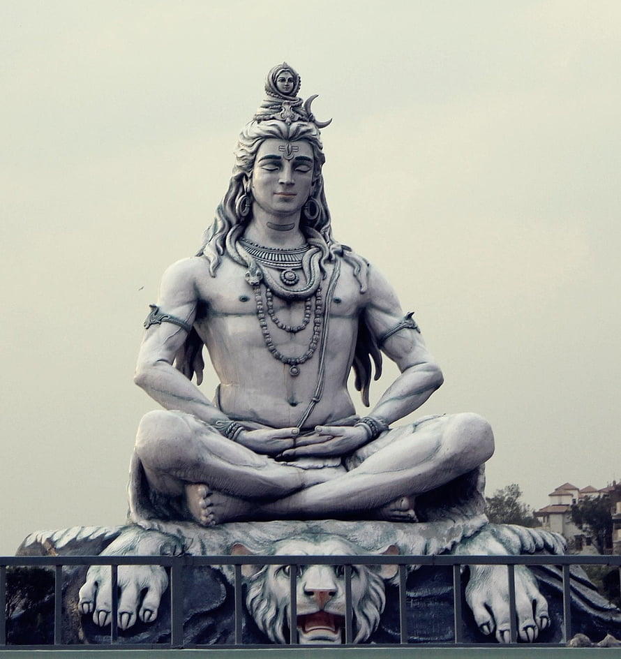 Lord Shiva Statue in Meditation Pose at Rishikesh, India HD phone wallpaper