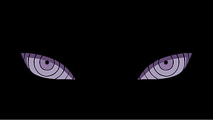 Mystical Purple Sharingan Eyes on Black Background Anime Wallpaper HD wallpaper