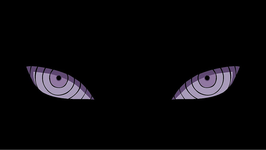 Mystical Purple Sharingan Eyes on Black Background Anime Wallpaper HD wallpaper