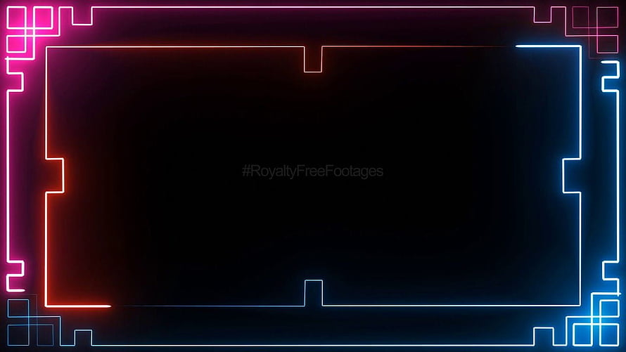Cyberpunk Neon Frame Border with Pink and Blue Glow on Dark Background HD wallpaper